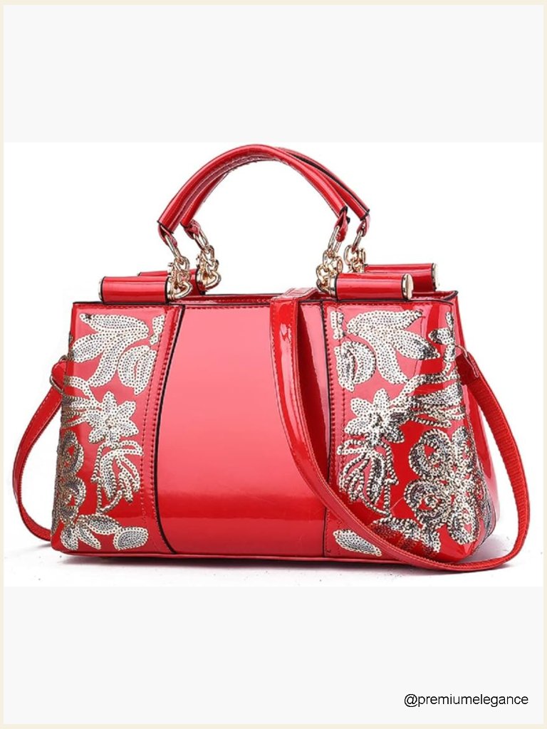 Patent Leather Satchel Crossbody Bag Purse Top Handle Shoulder Bag Pu Leather